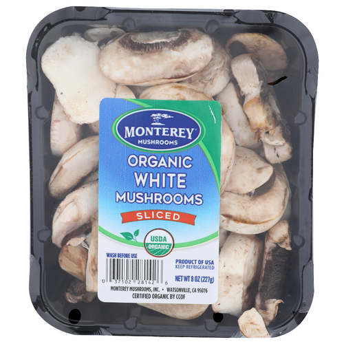 Monterey Mushrooms Sliced Organic White - 8 Ounce