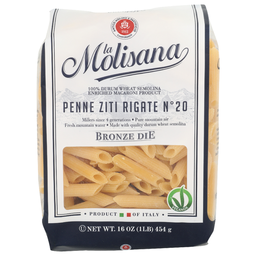 La Molisana Penne Ziti Rigate N°20 Durum Wheat Semolina Pasta - 16 Ounce