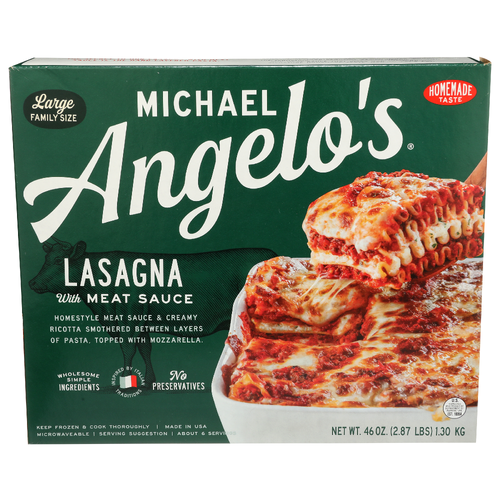 Michael Angelo's Lasagna Wmeat Sauce Frozen With Meat - 46 Ounce