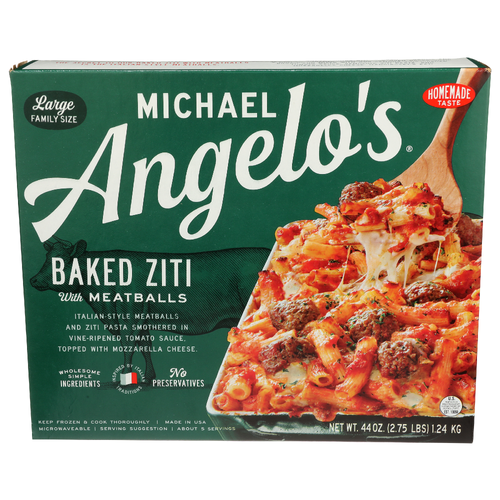 Michael Angelo's Baked Ziti Wmeatballs Frozen With Meatballs - 44 Ounce