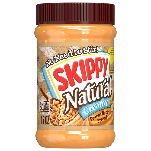 Skippy Natural Creamy Peanut Butter Spread - 15 Ounce