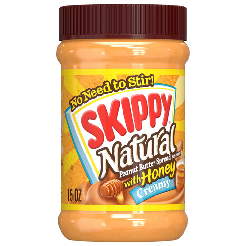 Skippy Creamy Natural Peanut Butter Spread With Honey - 15 Ounce Image 1 of 4