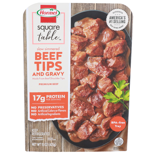 Hormel Square Table Slow Simmered Beef Tips And Gravy - 15 Ounce
