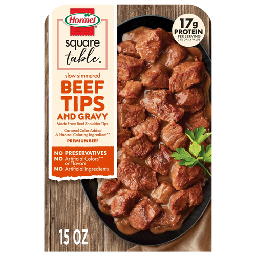 Hormel Square Table Slow Simmered Beef Tips And Gravy - 15 Ounce Image 1 of 4