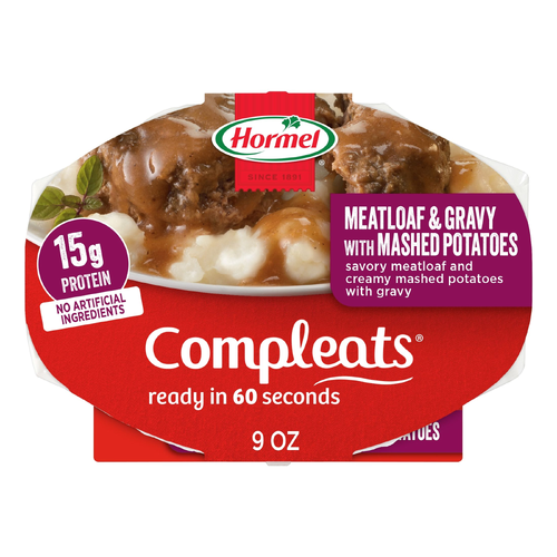 Hormel Compleats Meatloaf & Gravy With Mashed Potatoes - 9 Ounce Image 1 of 4