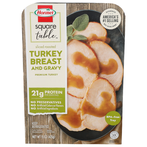 Hormel Square Table Sliced Roasted Turkey Breast & Gravy - 15 Ounce Image 1 of 4