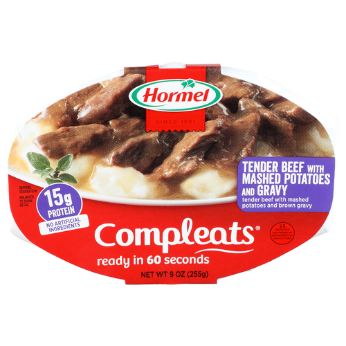 Hormel Tender Beef With Mashed Potatoes And Gravy Compleats - 9 Ounce