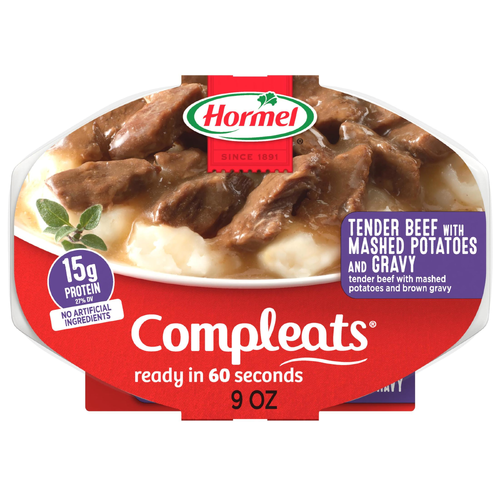 Hormel Compleats Tender Beef And Mashed Potatoes Gravy - 9 Ounce Image 1 of 4