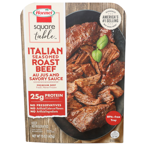 Hormel Square Table Au Jus And Savory Sauce Italian Seasoned Roast Beef - 15 Ounce