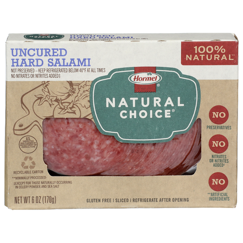 Hormel Natural Choice Sliced Uncured Hard Salami - 6 Ounce