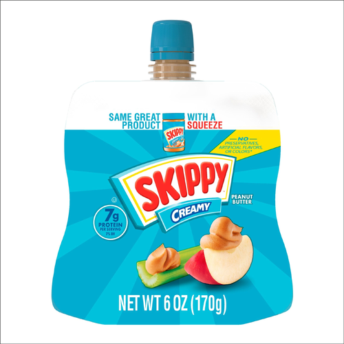 Skippy Peanut Butter Squeeze Pack Creamy - 6 Ounce