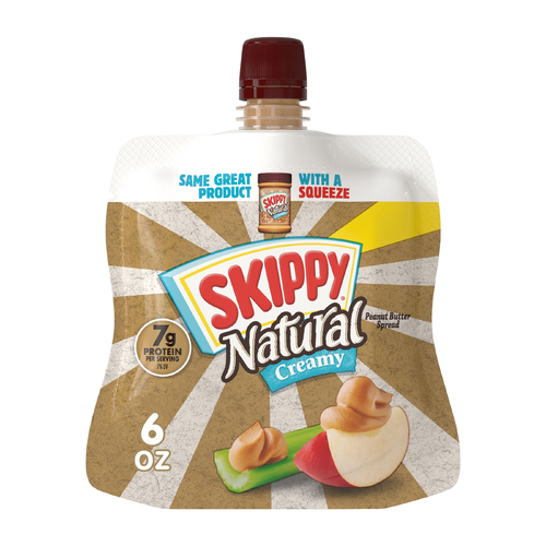 Skippy Natural Peanut Butter Spread Squeeze Pack - 6 Ounce