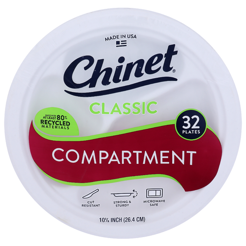 Chinet Classic Compartment Plates - 32 Count
