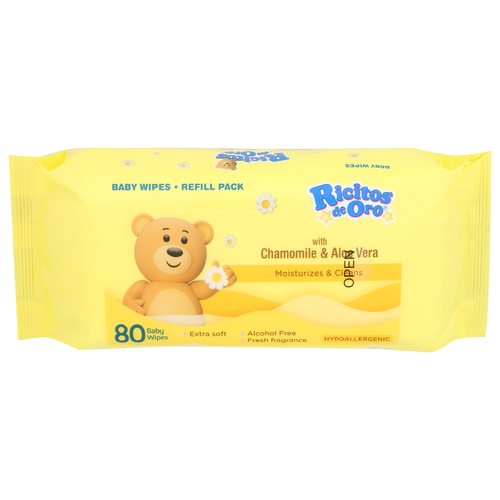 Ricitos De Oro With Chamomile & Aloe Vera Extra Soft Oroᴹᴿ Baby Wipes - 80 Count