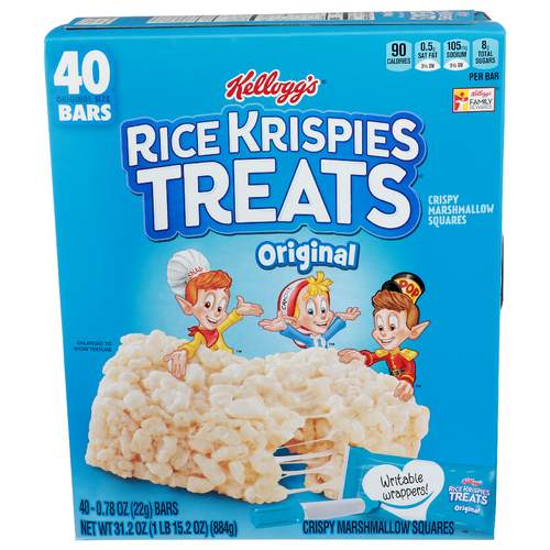 Kellogg's Rice Krispies Treats Original Crispy Marshmallow Squares - 0.78 Ounce - 40 Count