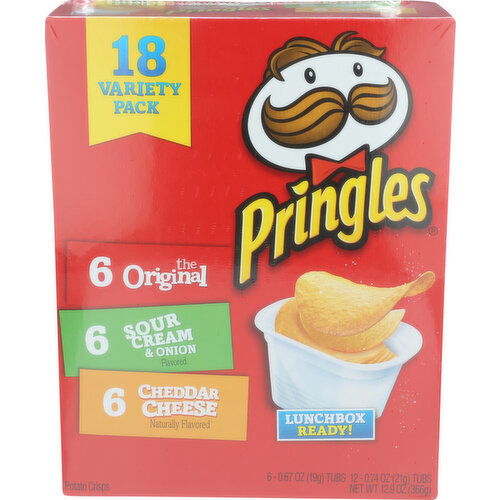 Pringles Original, Sour Cream And Onion, Cheddar Cheese Stacks Variety Pack Snack Stack 3 Flavor - 0.717 Ounce - 18 Count