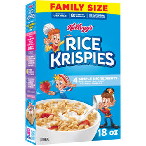 Kellogg's Rice Krispies Family Size Toasted Rice Cereal - 18 Ounce