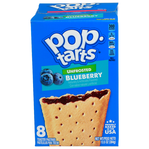 Pop-Tarts Unfrosted Blueberry Toaster Pastries - 1.688 Ounce - 8 Count