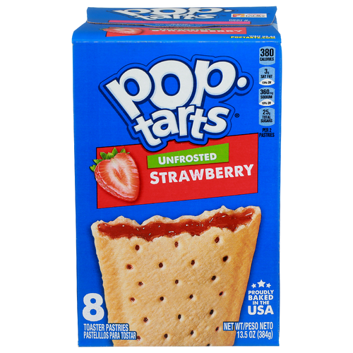 Pop-Tarts Unfrosted Strawberry Toaster Pastries - 1.688 Ounce - 8 Count