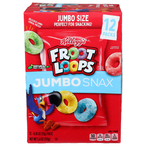 Kellogg's Froot Loops Jumbo Snax Cereal - 0.45 Ounce - 12 Count