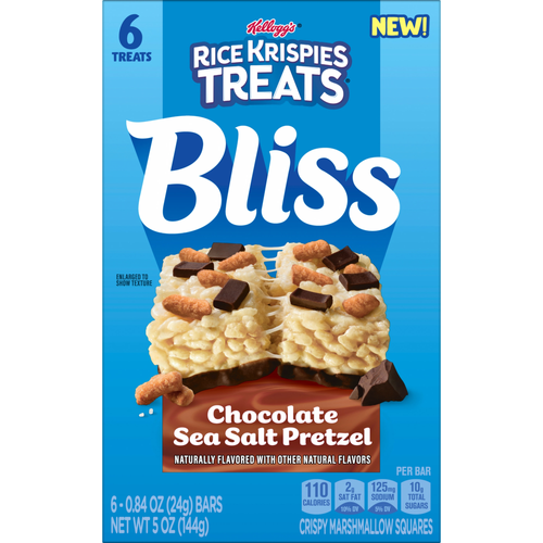 Rice Krispies Treats Bliss Chocolate Sea Salt Pretzel Crispy Marshmallow Squares - 0.833 Ounce - 6 Count