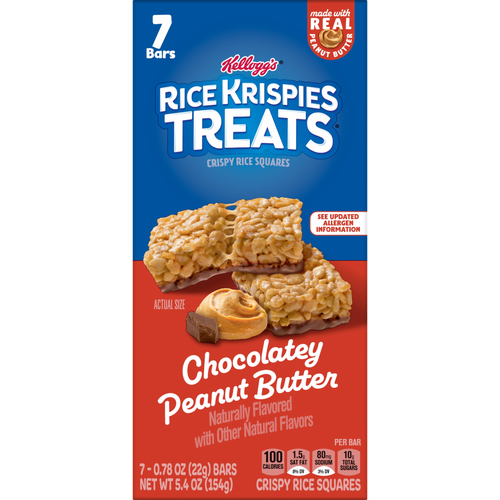 Rice Krispies Treats Chocolatey Peanut Butter Crispy Rice Squares - 0.771 Ounce - 7 Count