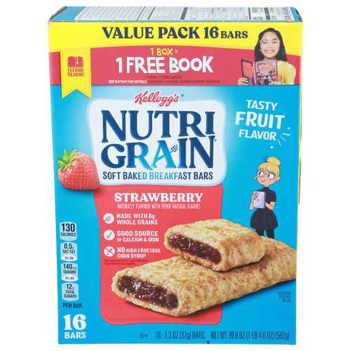 Kellogg's Nutri Grain Strawberry Soft Baked Breakfast Bar - 1.3 Ounce - 16 Count