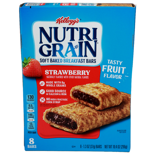 Kellogg's Nutri Grain Strawberry Soft Baked Breakfast Bars - 1.3 Ounce - 8 Count