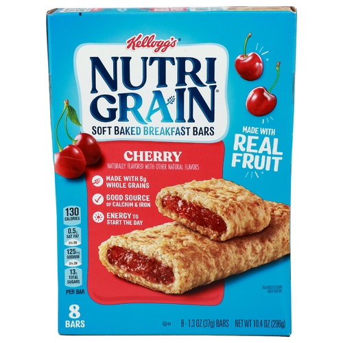 Kellogg's Nutri Grain Cherry Soft Baked Breakfast Bars - 1.3 Ounce - 8 Count