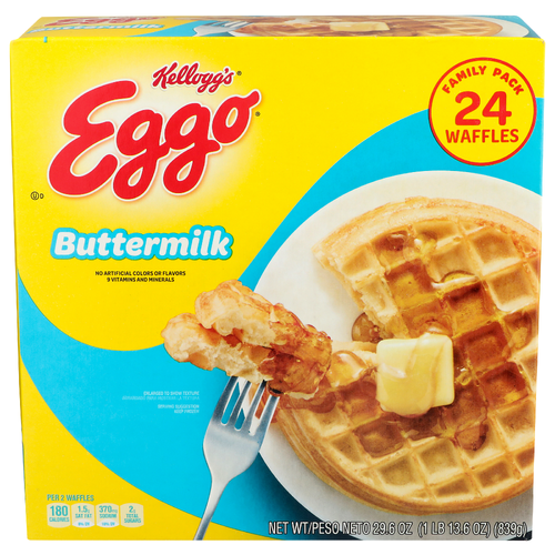 Kellogg's Eggo Buttermilk Waffles - 1.233 Ounce - 24 Count