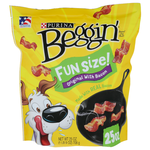 Purina Beggin' Brand Original With Bacon Fun Size! Dog Treats - 25 Ounce