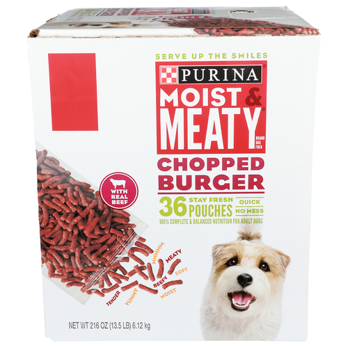 Purina Moist & Meaty Brand Chopped Burger - 6 Ounce - 36 Count