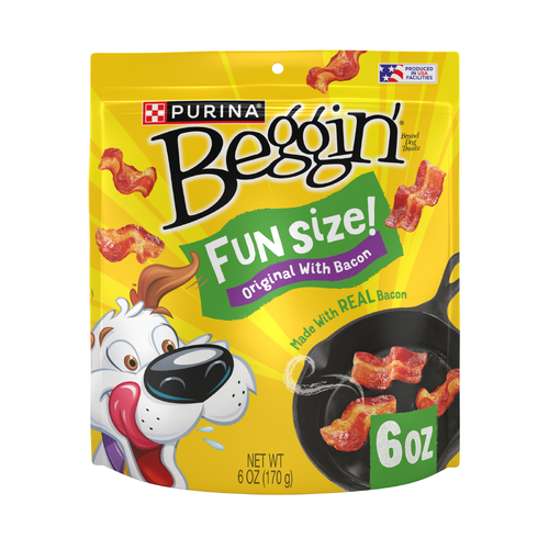 Purina Beggin' With Real Meat Dog Treats, Fun Size Original Bacon Flavor - 6 Ounce Image 1 of 4