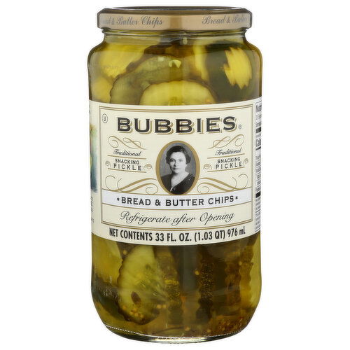 Bubbies Pickle Chips Bread And Butter - 33 Fluid Ounce