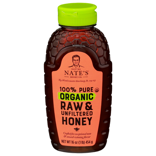 Nature Nate's Honey Co. Raw And Unfiltered Organic Nates - 16 Ounce