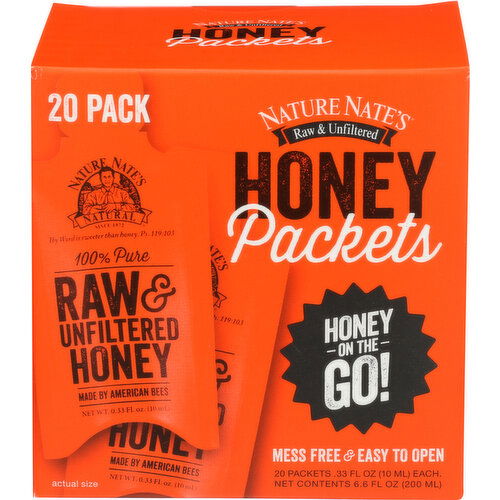 NATURE NATES Honey Raw And Unfiltered - 0.33 Fluid Ounce - 20 Count