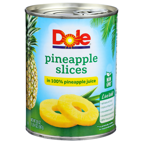 Dole In 100% Pineapple Juice Slices - 20 Ounce