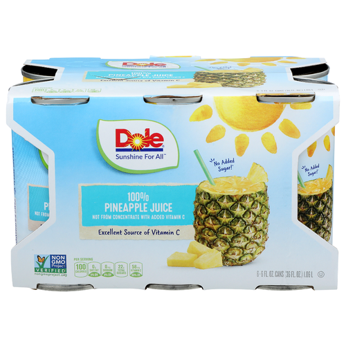 Dole Pineapple Juice - 6 Fluid Ounce - 6 Count