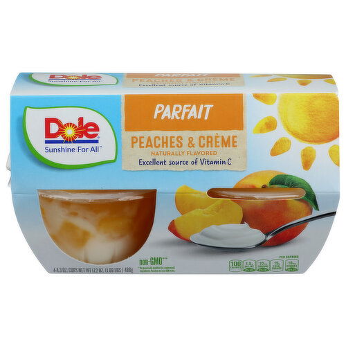 DOLE Parfait Peaches Creme 4 - 4.3 Ounce - 4 Count