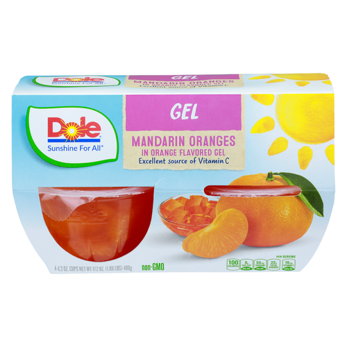 Dole Mandarins In Orange Flavored Gel - 4.3 Ounce - 4 Count Image 1 of 4