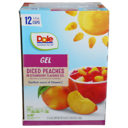 Dole Strawberry Gel With Diced 12 - 4.3 Ounce - 12 Count