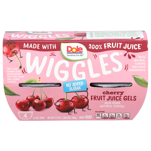 DOLE Cherry Wiggles r Gel - 4.3 Ounce - 4 Count