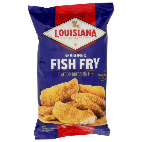 LOUISIANA FISH FRY PRODUCTS Dry Crispy Seasoned Seafood Breading Mix Box - 22 Ounce