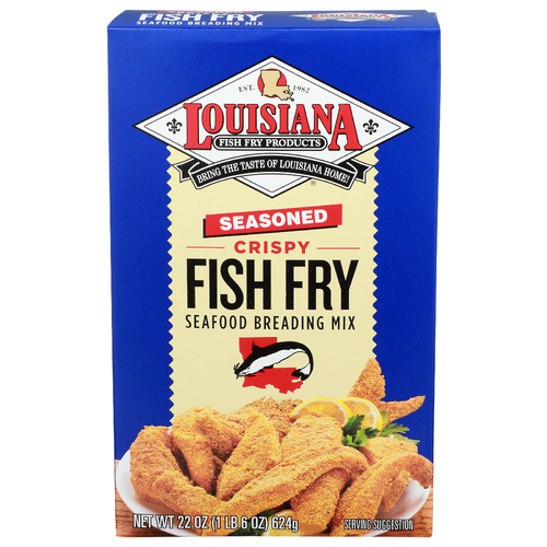 Louisiana Fish Fry Seasoned Crispy Seafood Breading Mix - 22 Ounce