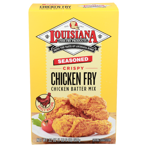Louisiana Fish Fry Spicy Recipe Seasoned Crispy Chicken Batter Mix - 22 Ounce