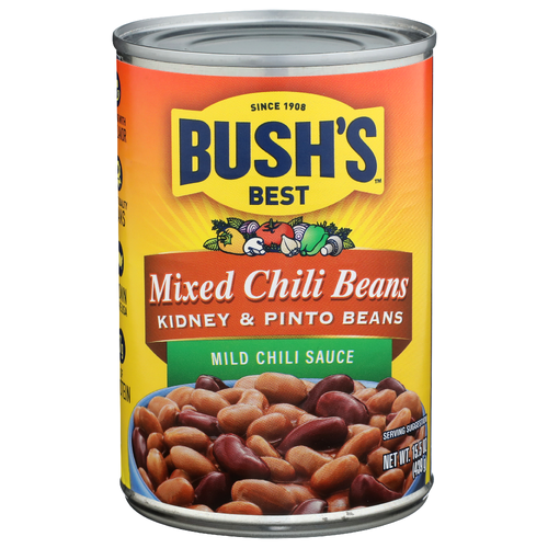 Bush's Mild Chili Sauce Mixed Beans Kidney & Pinto - 15.5 Ounce