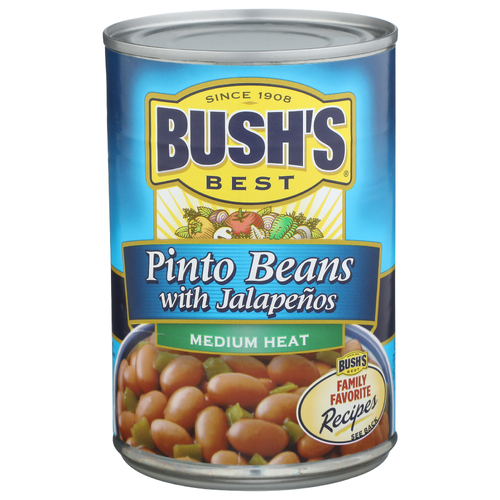 Bush's Best Canned Beans Medium Heat Pinto With Jalapenos - 16 Ounce