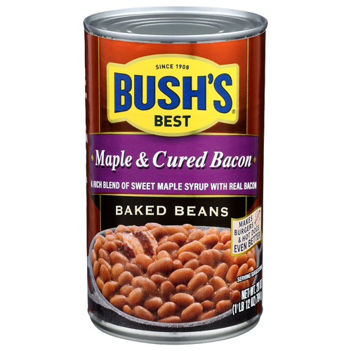 Bush's Best Canned Beans Maple & Cured Bacon Baked - 28 Ounce