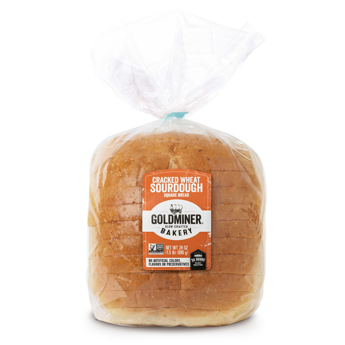 Goldminer Cracked Wheat Sourdough Square Bread, , Bag - 24 Ounce Image 1 of 2