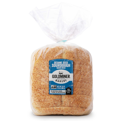 Goldminer Sesame Seed Sourdough Square Bread, , Bag - 24 Ounce
